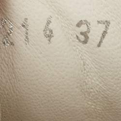 Pre Owned Alexander McQueen White/Pink Leather and Suede Oversized Sneakers Size 37