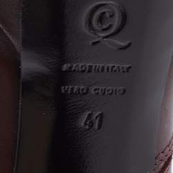 Pre Owned Alexander McQueen Burgundy Leather Knee Length Boots Size 41