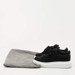 Pre Owned Alexander McQueen Black Knit Fabric Oversized Sneakers Size 36