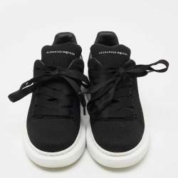 Pre Owned Alexander McQueen Black Knit Fabric Oversized Sneakers Size 36