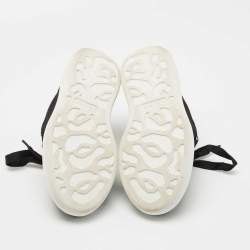 Pre Owned Alexander McQueen Black Knit Fabric Oversized Sneakers Size 36