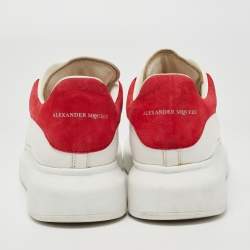 Pre Owned Alexander McQueen White Leather Oversized Sneakers Size 37.5