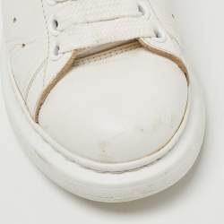 Pre Owned Alexander McQueen White Leather Oversized Sneakers Size 37.5