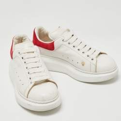 Pre Owned Alexander McQueen White Leather Oversized Sneakers Size 37.5