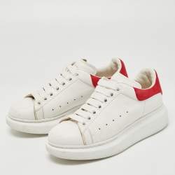 Pre Owned Alexander McQueen White Leather Oversized Sneakers Size 37.5