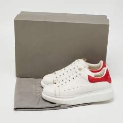 Pre Owned Alexander McQueen White Leather Oversized Sneakers Size 37.5