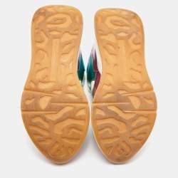 Pre Owned Alexander McQueen Multicolor Leather and Patent Oversized Runner Sneakers Size 39