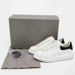 Pre Owned Alexander McQueen White Leather and Suede Larry Sneakers Size 38.5