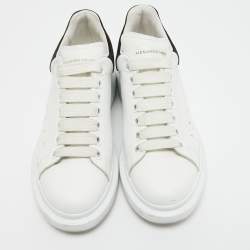 Pre Owned Alexander McQueen White Leather and Suede Larry Sneakers Size 38.5