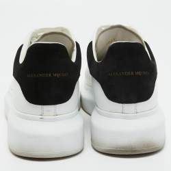 Pre Owned Alexander McQueen White Leather and Suede Larry Sneakers Size 38.5