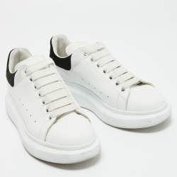 Pre Owned Alexander McQueen White Leather and Suede Larry Sneakers Size 38.5