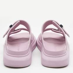 Pre Owned Alexander McQueen Purple Rubber Oversized Slides Size 37.5