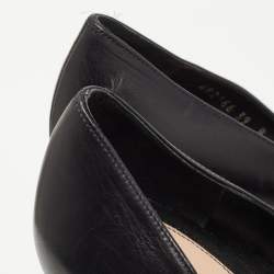 Pre Owned Alexander McQueen Black Leather Horn Heel Platform Pumps Size 39