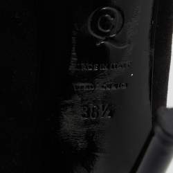 Pre Owned Alexander McQueen Black Suede Skull Peep Toe Pumps Size 38.5