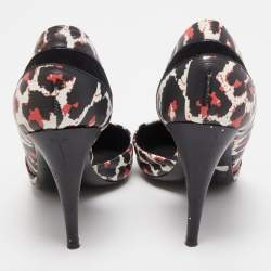 Alexander McQueen Tricolor Pixel Print Leather Lex D'orsay Pumps Size 38