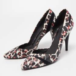 Alexander McQueen Tricolor Pixel Print Leather Lex D'orsay Pumps Size 38