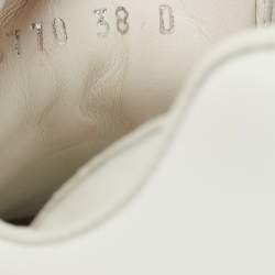 Pre Owned Alexander McQueen White/Blue Leather Oversized Sneakers Size 38