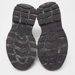 Pre Owned Alexander McQueen Black Canvas Tread Slick High Top Sneakers Size 37