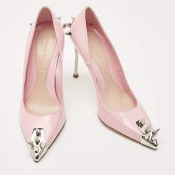 Pre Owned Alexander McQueen Pink Leather Spike Pumps Size 39