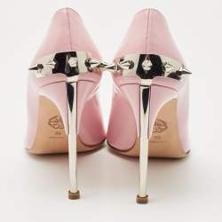 Pre Owned Alexander McQueen Pink Leather Spike Pumps Size 39