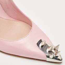 Pre Owned Alexander McQueen Pink Leather Spike Pumps Size 39