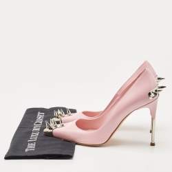Pre Owned Alexander McQueen Pink Leather Spike Pumps Size 39