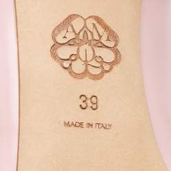 Pre Owned Alexander McQueen Pink Leather Spike Pumps Size 39