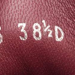 Pre Owned Alexander McQueen Burgundy Velvet and Karung Leather Oversized Low Top Sneakers Size 38.5