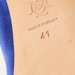 Pre Owned Alexander McQueen Blue Satin Heart Pumps Size 41