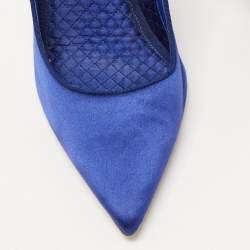 Pre Owned Alexander McQueen Blue Satin Heart Pumps Size 41