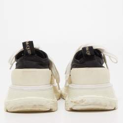 Pre Owned Alexander McQueen Black / White Canvas Tread Slick Low Top Sneakers Size 35