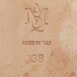 Pre Owned Jimmy Choo Black Leather Studded Flat Slides Size 38