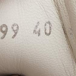 Pre Owned Alexander McQueen White Leather and Iridescent Oversized Sneakers Size 40