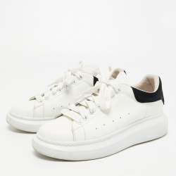 Alexander McQueen White Leather and Suede Oversized Low-Top Sneakers Size 40