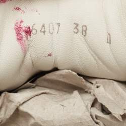 Pre Owned Alexander McQueen White Leather And Leopard Print Pony Hair Low Top Sneakers Size 38