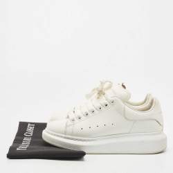 Pre Owned Alexander McQueen White Leather Oversized Sneakers Size 36.5