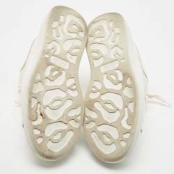 Pre Owned Alexander McQueen White Leather Oversized Sneakers Size 36.5