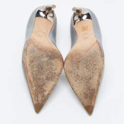 Alexander McQueen Metallic Leather Pointed Toe Pumps Size 38.5