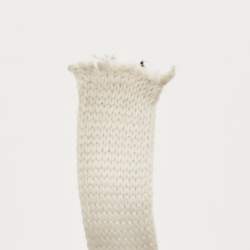 Pre Owned Alexander McQueen White Leather and Iridescent PVC Chunky Sneakers Size 38