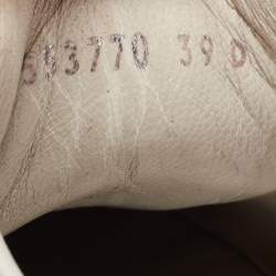 Pre Owned Alexander McQueen White/Metallic Leather Oversized Sneakers Size 39