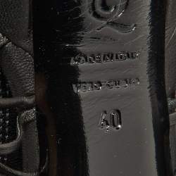 Pre Owned Alexander McQueen Black Leather Strappy Platform Sandals Size 40