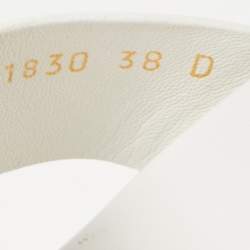 Pre Owned Alexander McQueen White Leather Slides Size 38