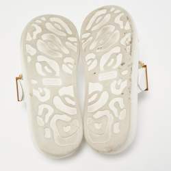 Pre Owned Alexander McQueen White Leather Slides Size 38