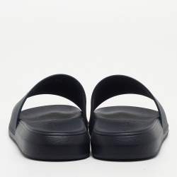Pre Owned Alexander McQueen Navy Blue Rubber Pool Slides Size 36.5