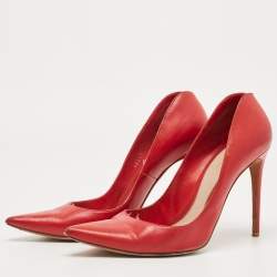 Pre Owned Alexander McQueen Red Leather Pointed Toe Pumps Size 40