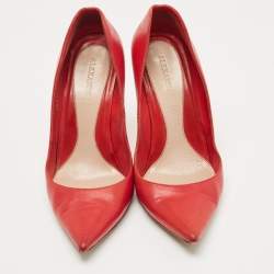Pre Owned Alexander McQueen Red Leather Pointed Toe Pumps Size 40