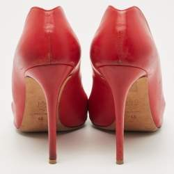 Pre Owned Alexander McQueen Red Leather Pointed Toe Pumps Size 40