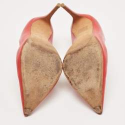 Pre Owned Alexander McQueen Red Leather Pointed Toe Pumps Size 40