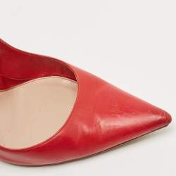 Pre Owned Alexander McQueen Red Leather Pointed Toe Pumps Size 40