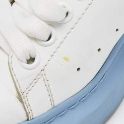 Pre Owned Alexander McQueen White Leather Oversized Sneakers Size 37.5